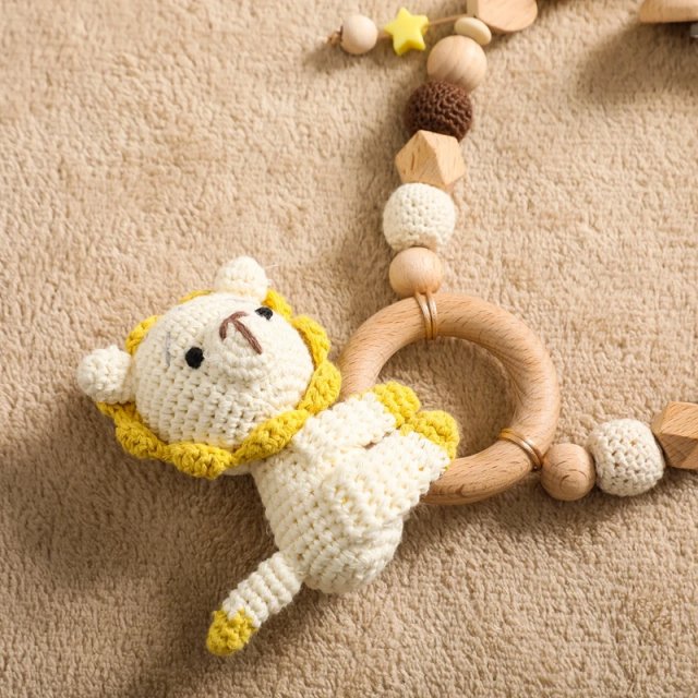 Wooden Baby Gym Stroller Bunny Hanging Pendant Toy - Image 11