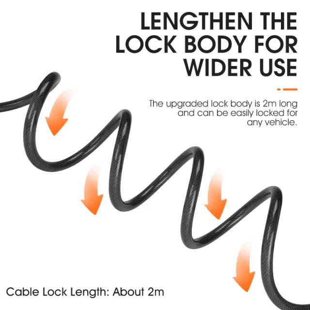 Secure Coiling Bike Cable Lock with Password Protection - Image 5