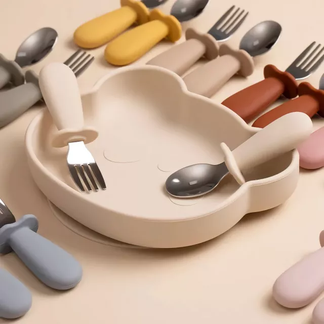 2-Piece Baby Utensil Set – Stainless Steel Spoon & Fork for Kids - Image 2