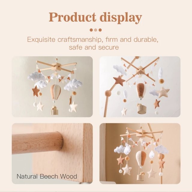 Wooden Hot Air Balloon Crib Mobile - Image 8