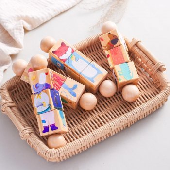 Wooden Rotating Rattle Toy