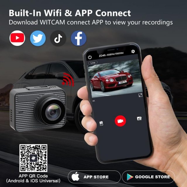 UHD 4K Dash Camera with Built-In GPS and Rear Camera - Image 7