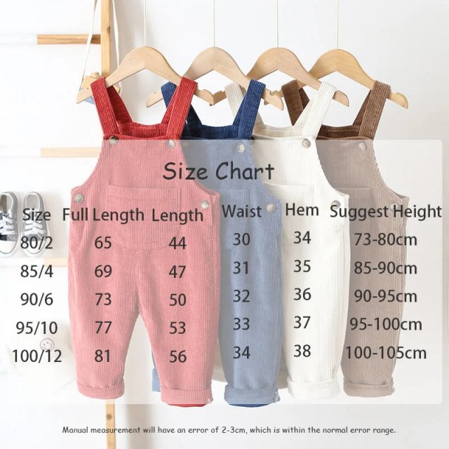 Adorable Corduroy Baby Overalls with Front Pocket - Image 6
