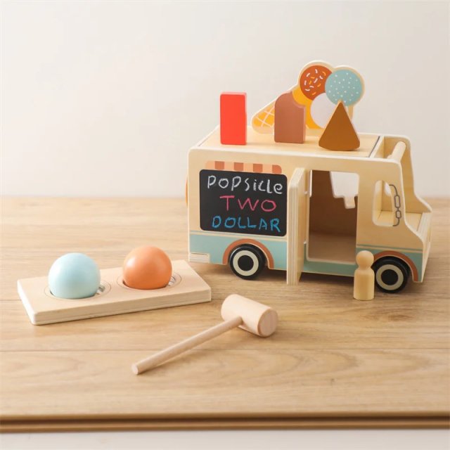 Montessori Wooden Ice Cream Car Toy - Image 6