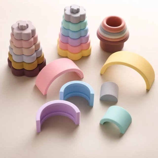 Silicone Rainbow Stacking Toy - Image 2