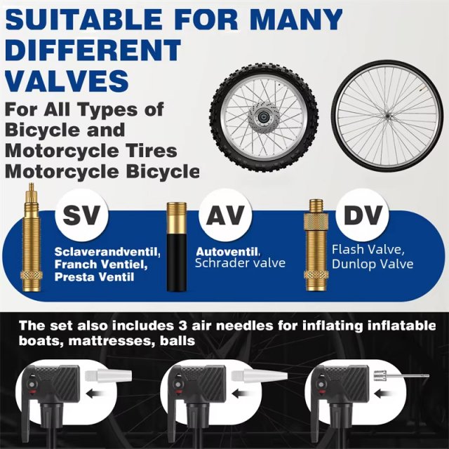 High Pressure Bicycle Floor Pump for All Tires - Image 6