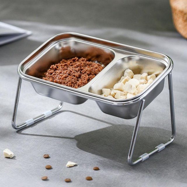 Stainless Steel Elevated Pet Food Bowl with Stand - Image 5