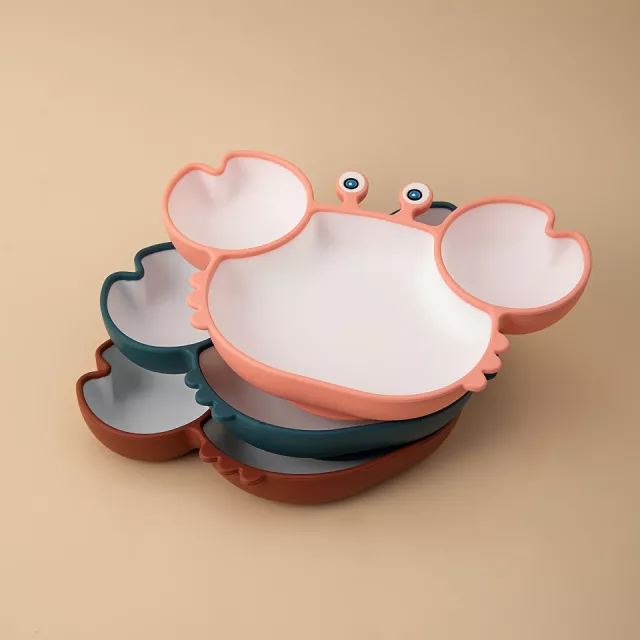 Cartoon Baby Silicone Plate – Non-Slip Crab Design, BPA Free - Image 3