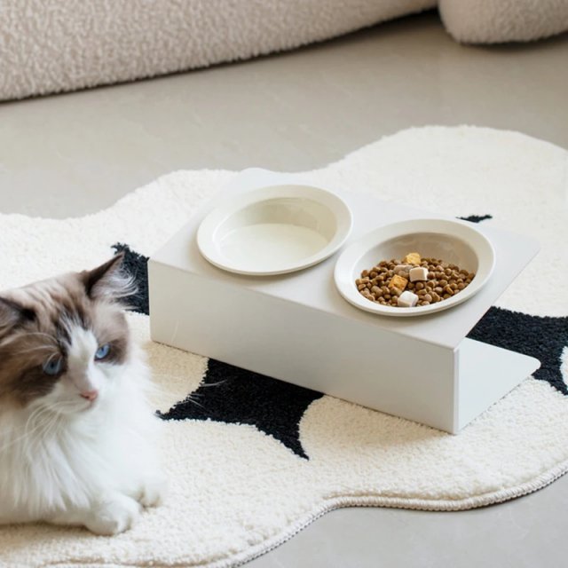 Elevated Cat and Dog Double Ceramic Bowl with Iron Stand - Image 3