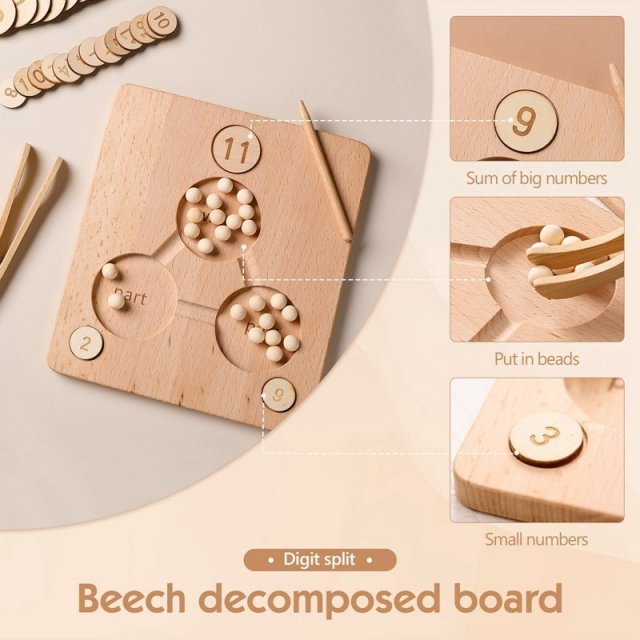Montessori Wooden Math Learning Board for Kids - Image 4