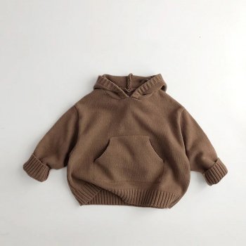 Cozy Front Pocket Knit Sweater Hoodie for Kids