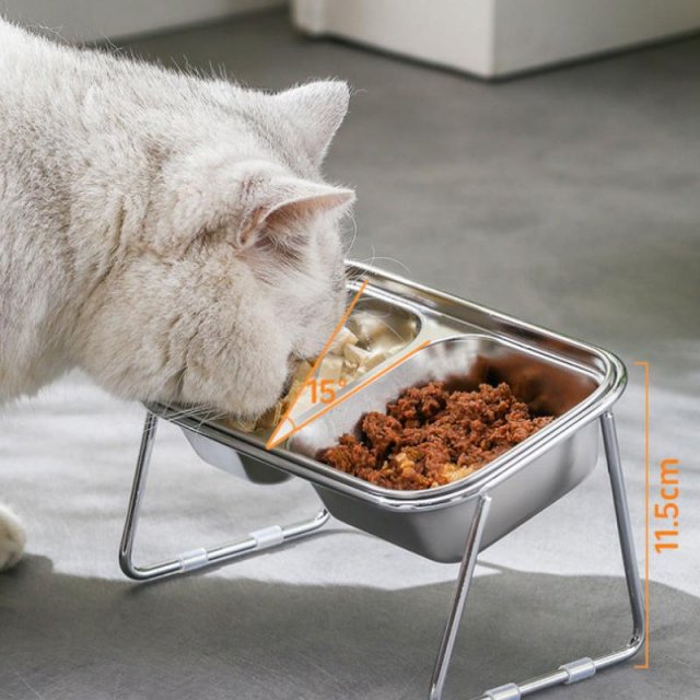 Stainless Steel Elevated Pet Food Bowl with Stand - Image 4