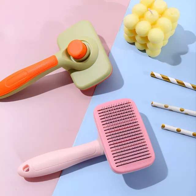 Pet Grooming Brush with Stainless Steel Needle Comb - Image 6