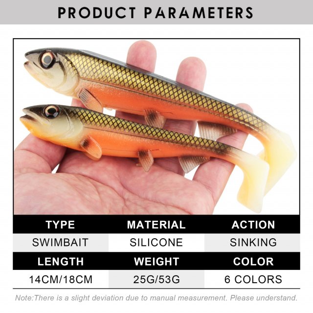 Big Shad Fishing Lure 14cm & 18cm Swimbait Softbait for Pike, Perch, and Zander - Image 5