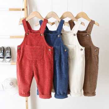 Adorable Corduroy Baby Overalls with Front Pocket