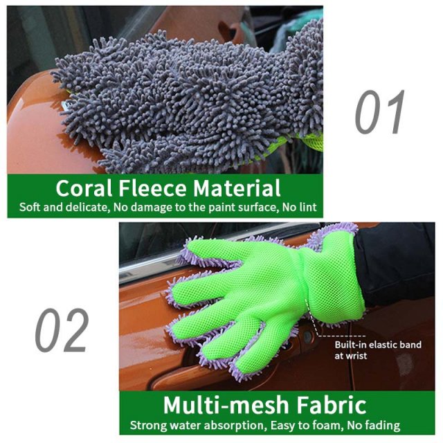 Double-Sided Microfiber Car Wash Gloves – Multi-Purpose Cleaning Tool for Cars and Home - Image 2