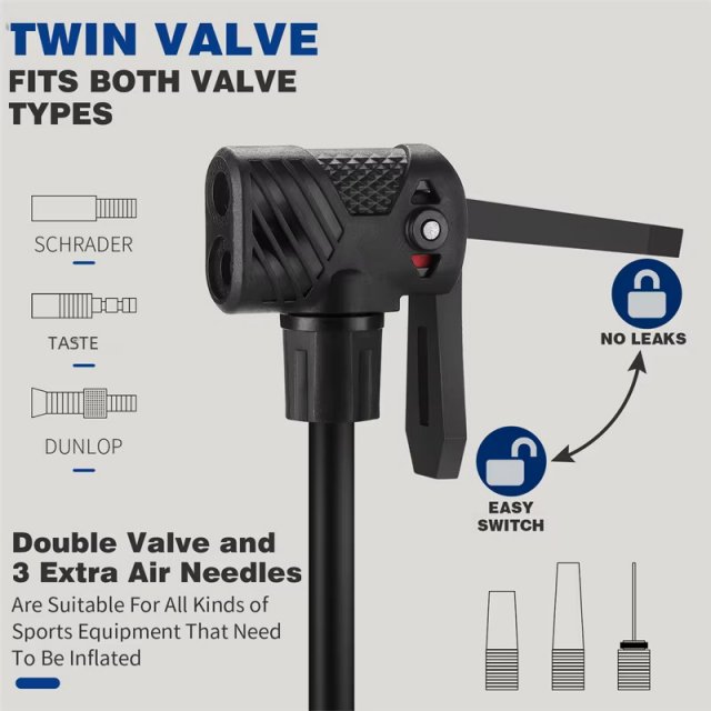 High Pressure Bicycle Floor Pump for All Tires - Image 4