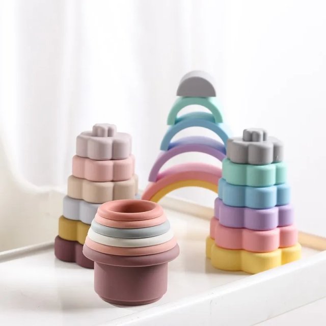 Silicone Rainbow Stacking Toy - Image 3