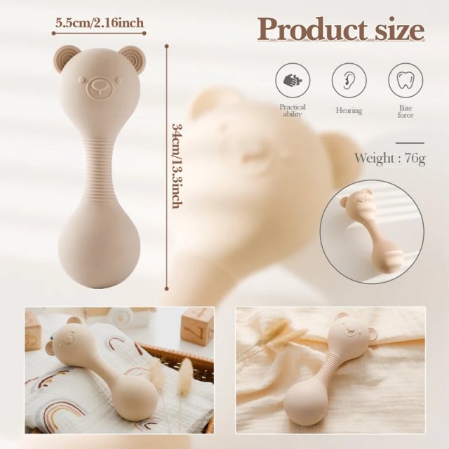 Baby Silicone Sand Hammer Teether Toy - Image 5