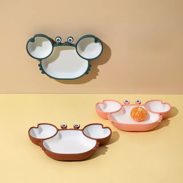 Cartoon Baby Silicone Plate – Non-Slip Crab Design, BPA Free - Image 4