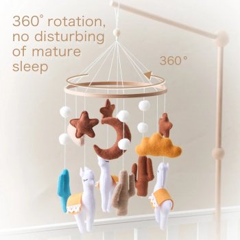 Soft Felt Cartoon Alpaca Crib Mobile