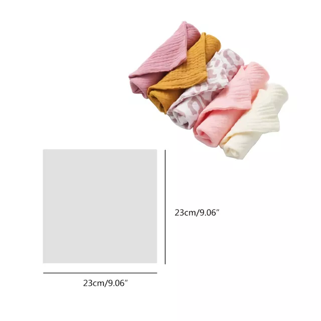 5-Pack Baby Muslin Washcloths: Soft Cotton Towels for Infants - Image 5