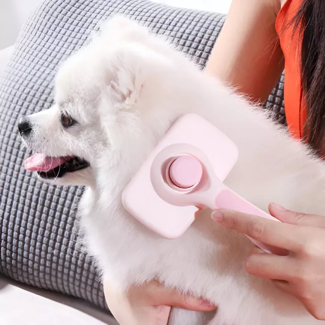 Pet Grooming Brush with Stainless Steel Needle Comb - Image 2