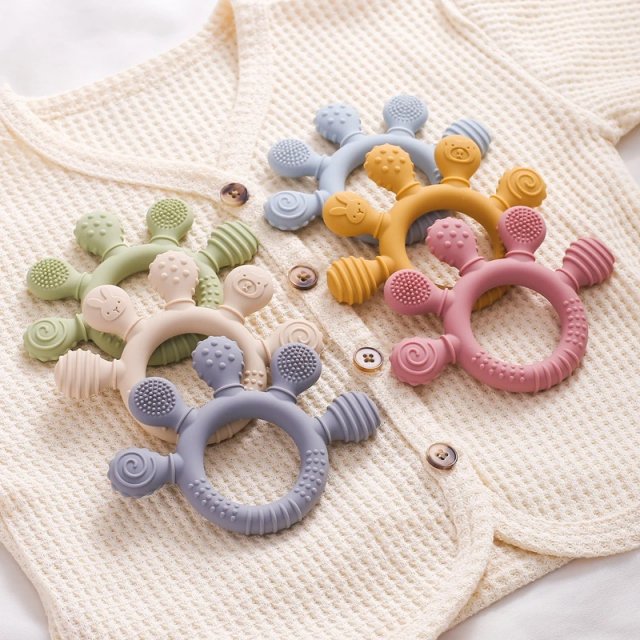 Silicone Baby Teething Ring & Pacifier Chain with Cartoon Design - Image 10