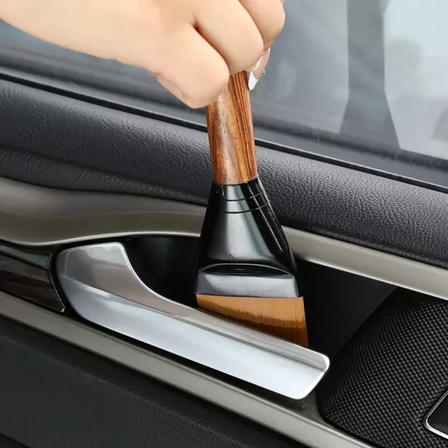 Black Sandalwood Car Interior Cleaning Brush - Image 4