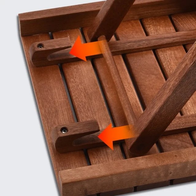 Portable Folding Beech Wood Stool - Image 3