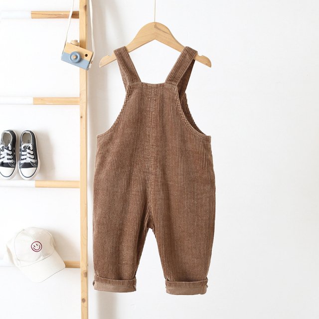 Adorable Corduroy Baby Overalls with Front Pocket - Image 4