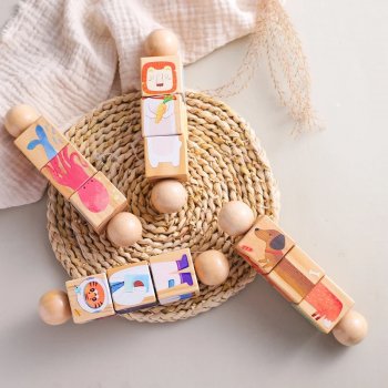Wooden Rotating Rattle Toy