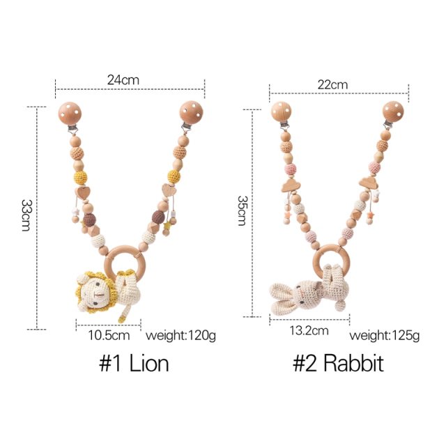 Wooden Baby Gym Stroller Bunny Hanging Pendant Toy - Image 6