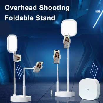 Foldable Phone Holder with LED Light & Wireless Control
