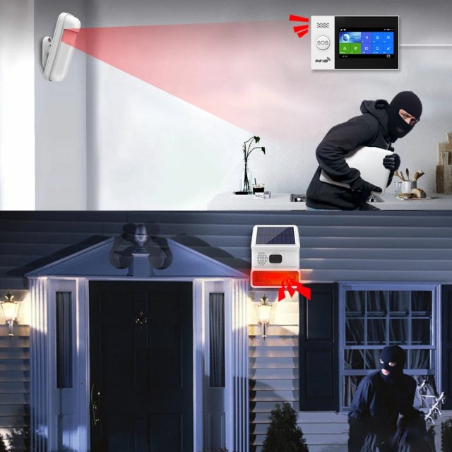Wireless Solar-Powered Outdoor Alarm Siren with Strobe Light - Image 4