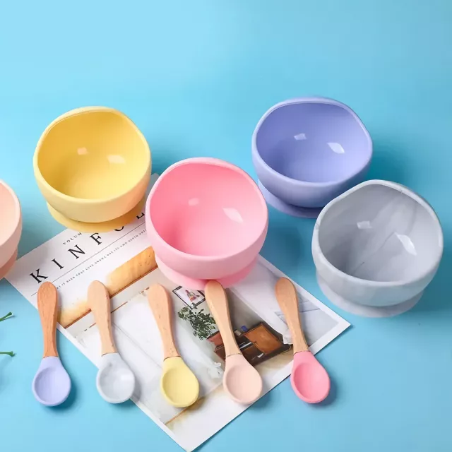 Silicone Baby Feeding Bowl with BPA-Free Teething Toy - Image 3