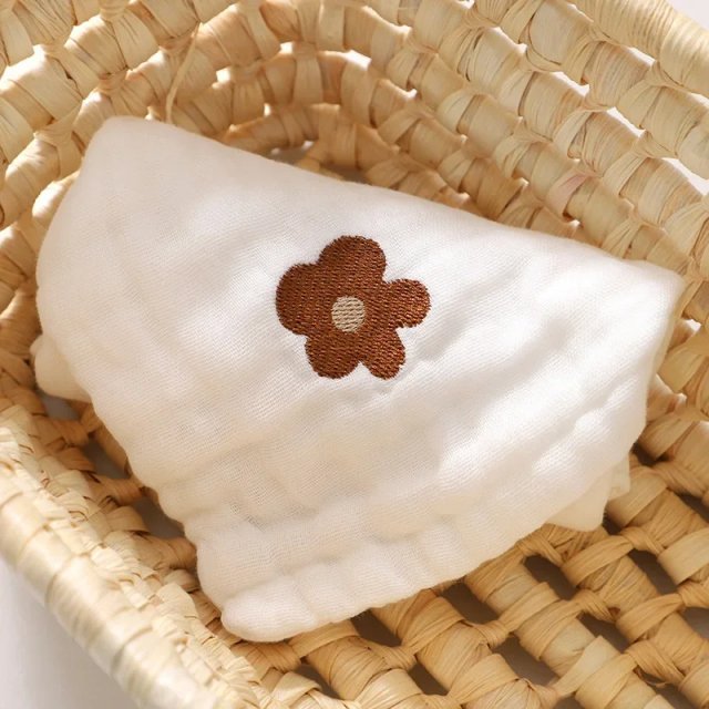 6-Layer Cotton Embroidery Baby Bib & Washcloth – Soft, Absorbent & Multi-Use - Image 7