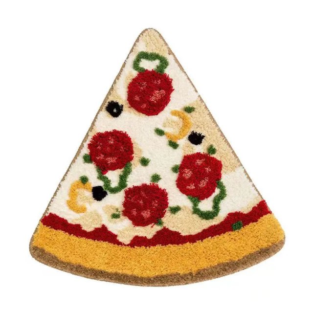 Fluffy Tufted Pizza Bath Mat - Image 4