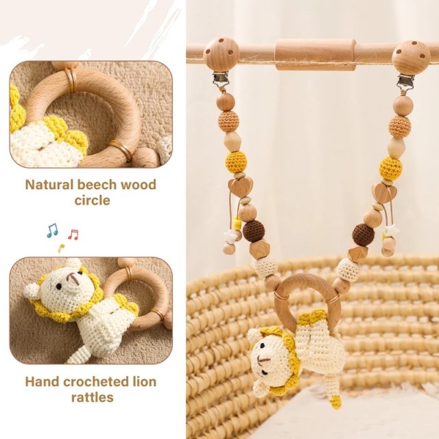 Wooden Baby Gym Stroller Bunny Hanging Pendant Toy - Image 9
