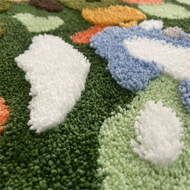 Soft Moss & Pebble-Themed Non-Slip Rug for Kids - Image 5