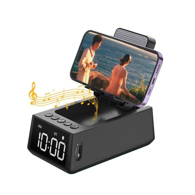 Foldable Bluetooth Speaker Stand with Alarm Clock - Image 6