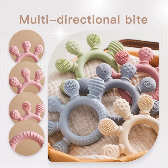 Silicone Baby Teething Ring & Pacifier Chain with Cartoon Design - Image 5