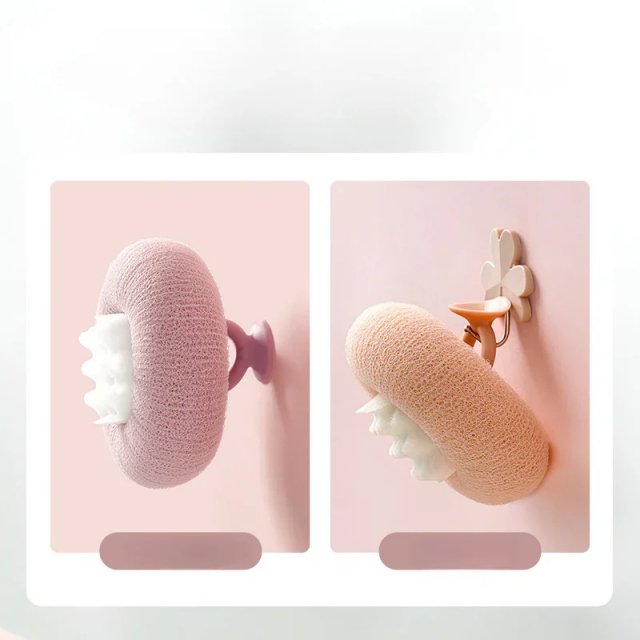 Flower Pattern Suction Cup Bath Sponge - Image 5