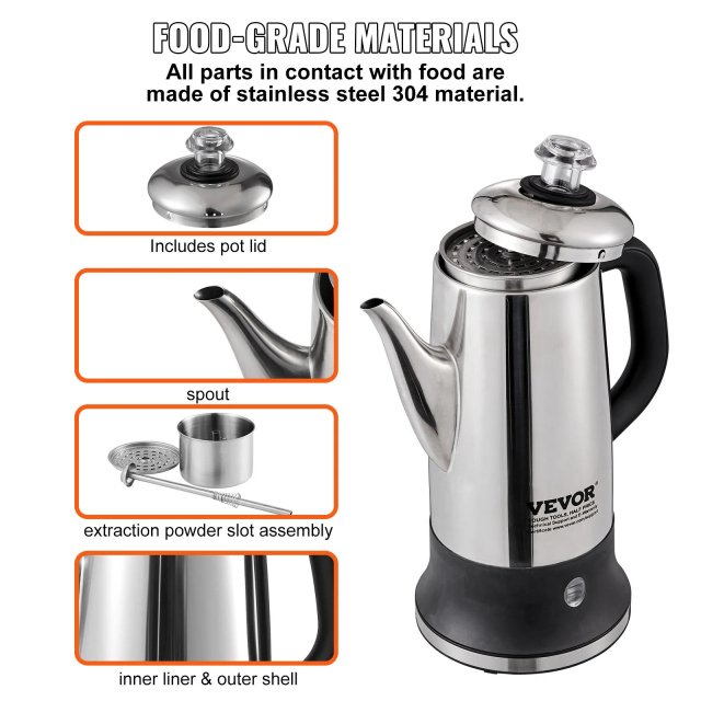 12-Cup Electric Percolator Coffee Pot - Image 3
