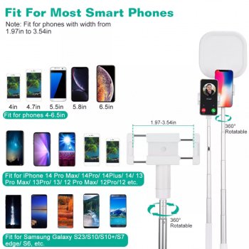 Foldable Phone Holder with LED Light & Wireless Control