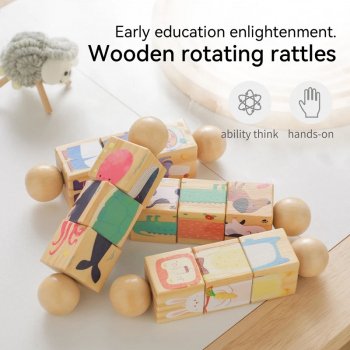 Wooden Rotating Rattle Toy