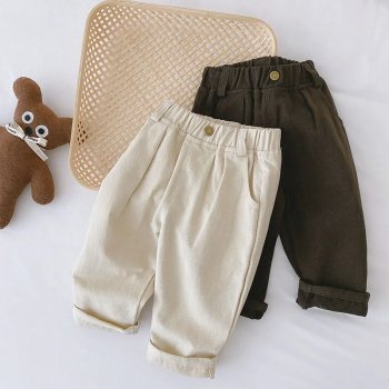 Solid Casual Kids Straight Pants for Boys
