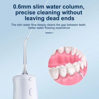 Cordless Water Flosser with 3 Modes & 2 Nozzles - 300ML Detachable Tank, IPX7 Waterproof