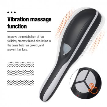 Electric Massage Comb with Red & Blue Light Therapy for Hair Growth, Vibration, and Negative Ion Spray