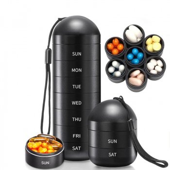 Portable Weekly Pill Organizer - Waterproof & Sturdy Travel Medicine Case